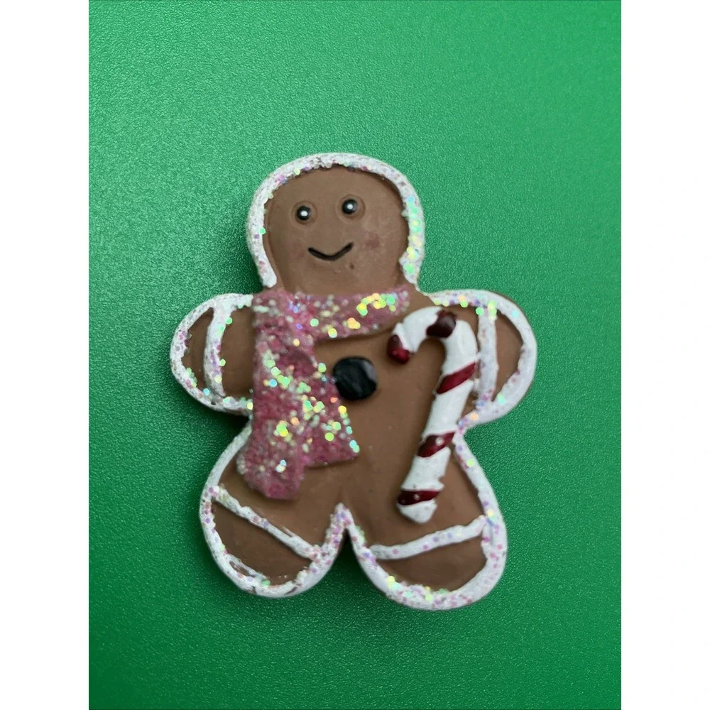 Lot of 5 Vintage Christmas Pins - 2 Snowmen,‎ Angel, Santa, Gingerbread Cookie
